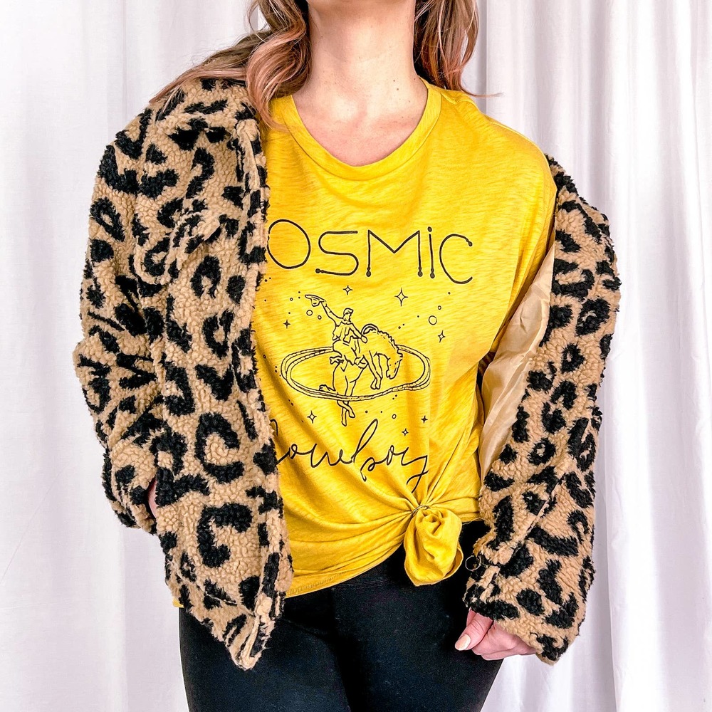 SOLD OUT NWT Cosmic Cowboy Mustard T Shirt Size Large